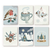 Load image into Gallery viewer, Mini Paint by numbers 15x20cm (6 pieces) - Winter Hygge Figured'Art