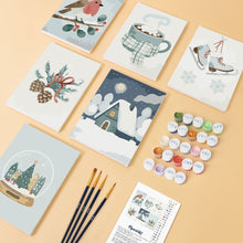 Load image into Gallery viewer, Mini Paint by numbers 15x20cm (6 pieces) - Winter Hygge
