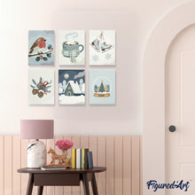 Load image into Gallery viewer, Mini Paint by numbers 15x20cm (6 pieces) - Winter Hygge