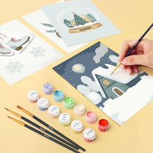 Load image into Gallery viewer, Mini Paint by numbers 15x20cm (6 pieces) - Winter Hygge