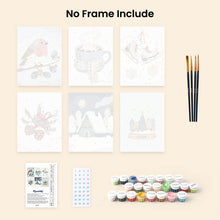 Load image into Gallery viewer, Mini Paint by numbers 15x20cm (6 pieces) - Winter Hygge
