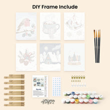 Load image into Gallery viewer, Mini Paint by numbers 15x20cm (6 pieces) - Winter Hygge