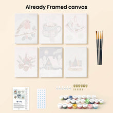 Load image into Gallery viewer, Mini Paint by numbers 15x20cm (6 pieces) - Winter Hygge