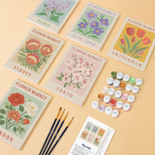 Load image into Gallery viewer, Mini Paint by numbers 15x20cm (6 pieces) - Flower Market 1