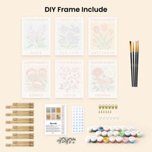 Load image into Gallery viewer, Mini Paint by numbers 15x20cm (6 pieces) - Flower Market 1