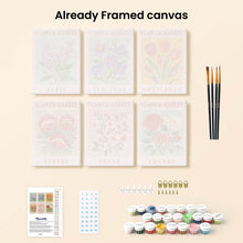 Load image into Gallery viewer, Mini Paint by numbers 15x20cm (6 pieces) - Flower Market 1
