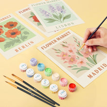 Load image into Gallery viewer, Mini Paint by numbers 15x20cm (6 pieces) - Flower Market 2