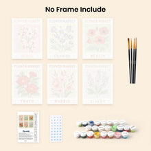 Load image into Gallery viewer, Mini Paint by numbers 15x20cm (6 pieces) - Flower Market 2