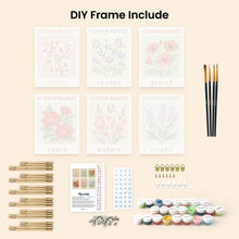 Load image into Gallery viewer, Mini Paint by numbers 15x20cm (6 pieces) - Flower Market 2