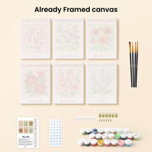 Load image into Gallery viewer, Mini Paint by numbers 15x20cm (6 pieces) - Flower Market 2