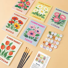 Load image into Gallery viewer, Mini Paint by numbers 15x20cm (6 pieces) - Flower Market 3