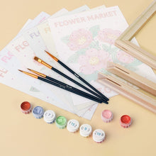 Load image into Gallery viewer, Mini Paint by numbers 15x20cm (6 pieces) - Flower Market 3