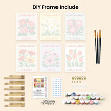 Load image into Gallery viewer, Mini Paint by numbers 15x20cm (6 pieces) - Flower Market 3