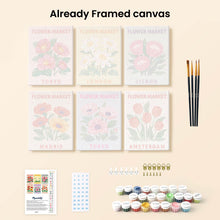 Load image into Gallery viewer, Mini Paint by numbers 15x20cm (6 pieces) - Flower Market 3