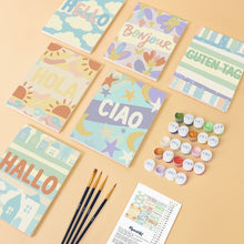 Load image into Gallery viewer, Mini Paint by numbers 15x20cm (6 pieces) - Hello World 1