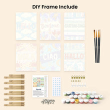 Load image into Gallery viewer, Mini Paint by numbers 15x20cm (6 pieces) - Hello World 1