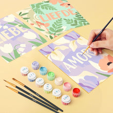 Load image into Gallery viewer, Mini Paint by numbers 15x20cm (6 pieces) - Floral Love 1
