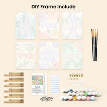Load image into Gallery viewer, Mini Paint by numbers 15x20cm (6 pieces) - Floral Love 1