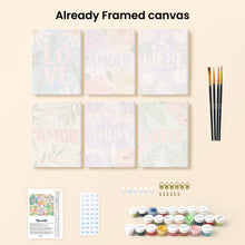 Load image into Gallery viewer, Mini Paint by numbers 15x20cm (6 pieces) - Floral Love 1