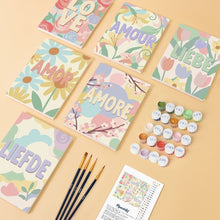 Load image into Gallery viewer, Mini Paint by numbers 15x20cm (6 pieces) - Floral Love 2