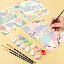 Load image into Gallery viewer, Mini Paint by numbers 15x20cm (6 pieces) - Floral Love 2