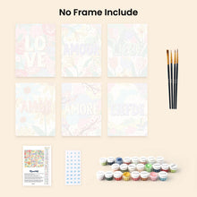 Load image into Gallery viewer, Mini Paint by numbers 15x20cm (6 pieces) - Floral Love 2
