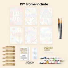Load image into Gallery viewer, Mini Paint by numbers 15x20cm (6 pieces) - Floral Love 2
