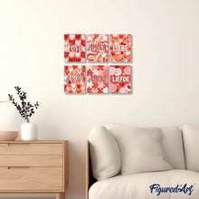 Load image into Gallery viewer, Mini Paint by numbers 15x20cm (6 pieces) - Sweet Hearts