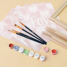 Load image into Gallery viewer, Mini Paint by numbers 15x20cm (6 pieces) - Sweet Hearts