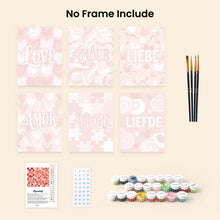 Load image into Gallery viewer, Mini Paint by numbers 15x20cm (6 pieces) - Sweet Hearts