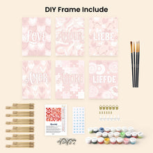 Load image into Gallery viewer, Mini Paint by numbers 15x20cm (6 pieces) - Sweet Hearts