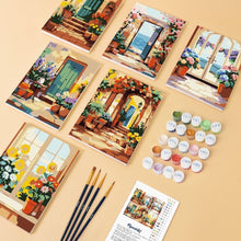 Load image into Gallery viewer, Mini Paint by numbers 15x20cm (6 pieces) - Blooming Doorways