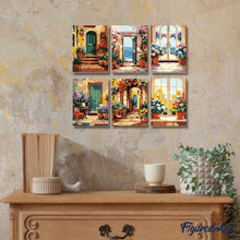 Load image into Gallery viewer, Mini Paint by numbers 15x20cm (6 pieces) - Blooming Doorways