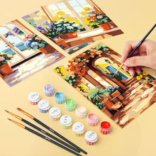 Load image into Gallery viewer, Mini Paint by numbers 15x20cm (6 pieces) - Blooming Doorways