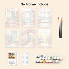 Load image into Gallery viewer, Mini Paint by numbers 15x20cm (6 pieces) - Blooming Doorways