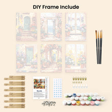 Load image into Gallery viewer, Mini Paint by numbers 15x20cm (6 pieces) - Blooming Doorways