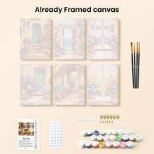 Load image into Gallery viewer, Mini Paint by numbers 15x20cm (6 pieces) - Blooming Doorways