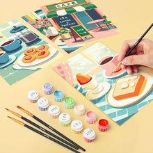 Load image into Gallery viewer, Mini Paint by numbers 15x20cm (6 pieces) - Café Delights