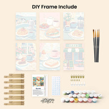 Load image into Gallery viewer, Mini Paint by numbers 15x20cm (6 pieces) - Café Delights