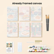 Load image into Gallery viewer, Mini Paint by numbers 15x20cm (6 pieces) - Café Delights