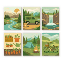 Load image into Gallery viewer, Mini Paint by numbers 15x20cm (6 pieces) - Nature Escape Figured'Art
