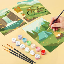 Load image into Gallery viewer, Mini Paint by numbers 15x20cm (6 pieces) - Nature Escape