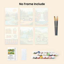 Load image into Gallery viewer, Mini Paint by numbers 15x20cm (6 pieces) - Nature Escape