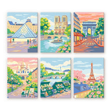 Load image into Gallery viewer, Mini Paint by numbers 15x20cm (6 pieces) - Parisian Dreams Figured'Art