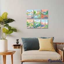 Load image into Gallery viewer, Mini Paint by numbers 15x20cm (6 pieces) - Parisian Dreams
