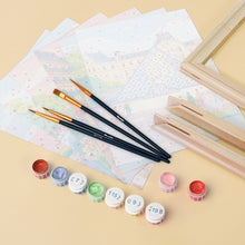 Load image into Gallery viewer, Mini Paint by numbers 15x20cm (6 pieces) - Parisian Dreams