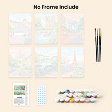Load image into Gallery viewer, Mini Paint by numbers 15x20cm (6 pieces) - Parisian Dreams