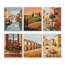 Load image into Gallery viewer, Mini Paint by numbers 15x20cm (6 pieces) - Italian Countryside Figured'Art