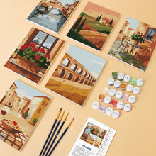 Load image into Gallery viewer, Mini Paint by numbers 15x20cm (6 pieces) - Italian Countryside