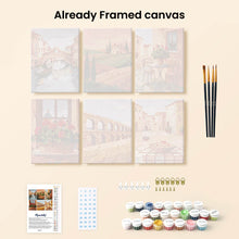 Load image into Gallery viewer, Mini Paint by numbers 15x20cm (6 pieces) - Italian Countryside